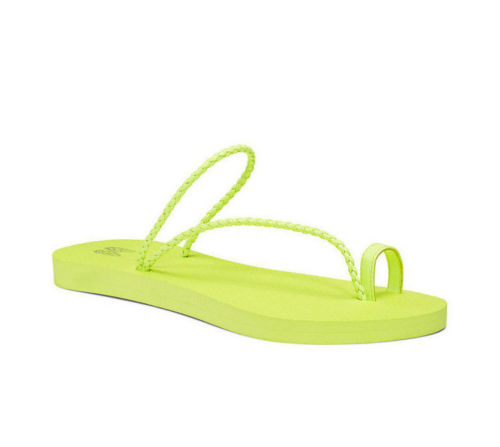 Victoria's Secret Twist Strap Flip Flop Flops / Sandals in Neon Lime Green